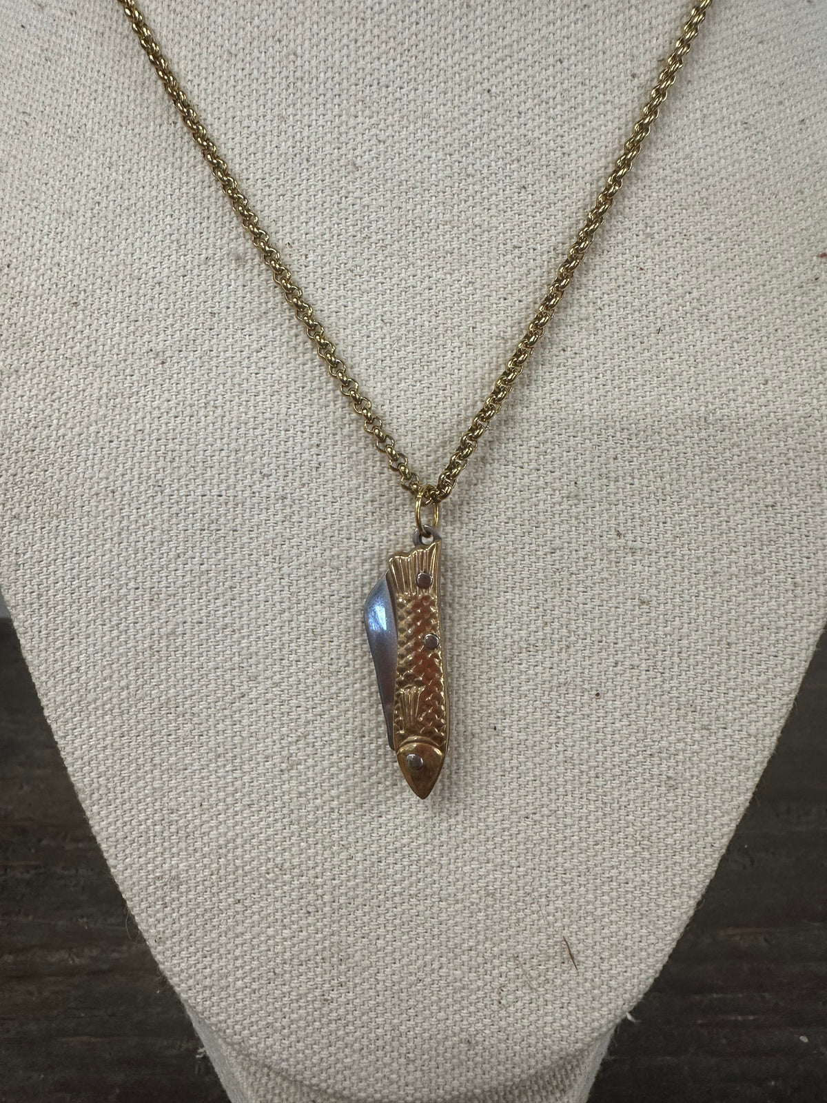 Fish Knife Necklace with Chunk Chain