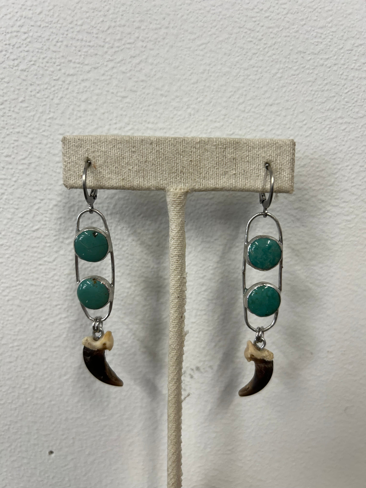 Double Turquoise Claw Earring