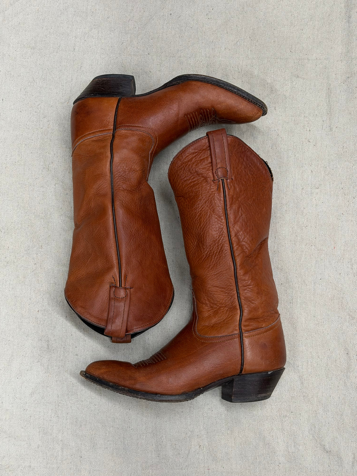 Vintage Chestnut Brown Cowboy Boots