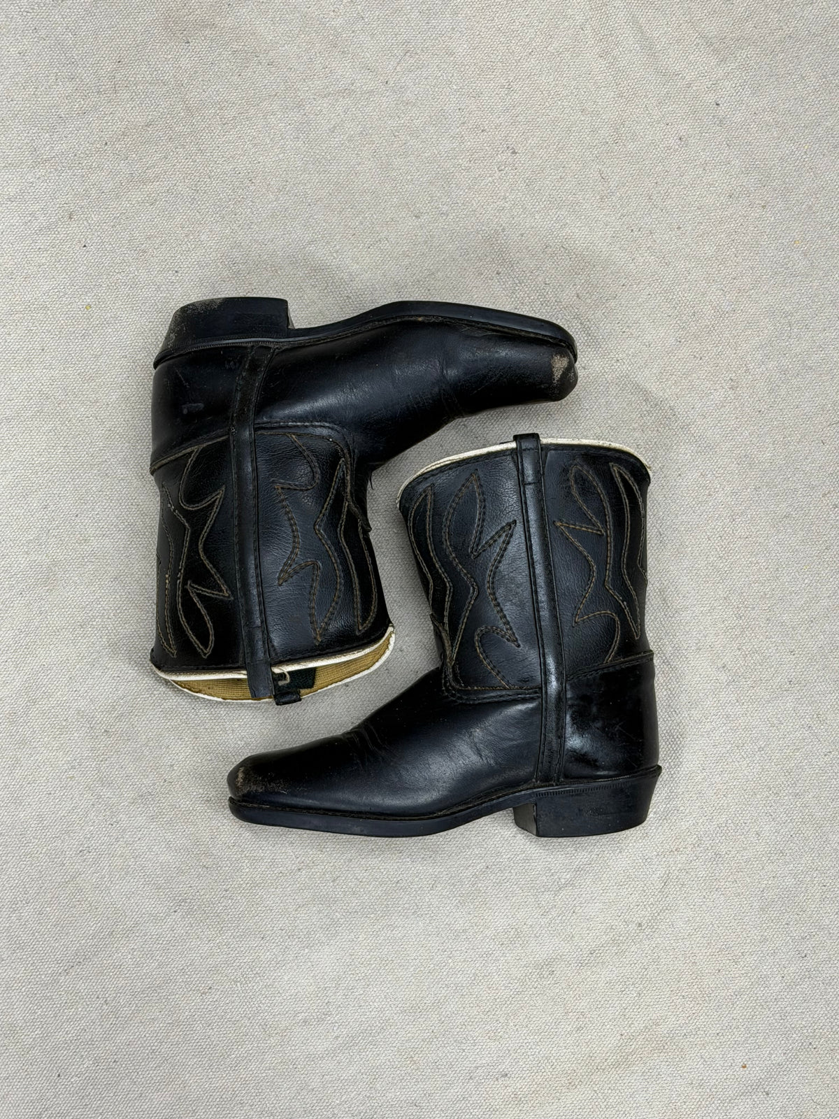 Vintage Kids Black Cowboy Boots