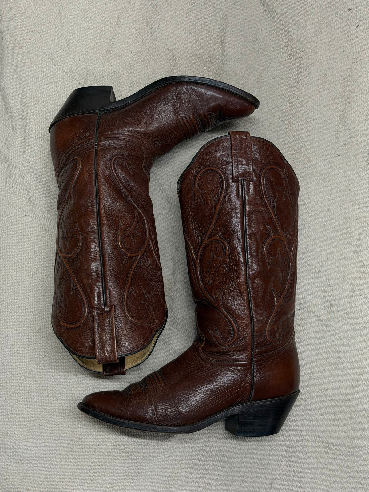 Vintage Chestnut Cowboy Boots