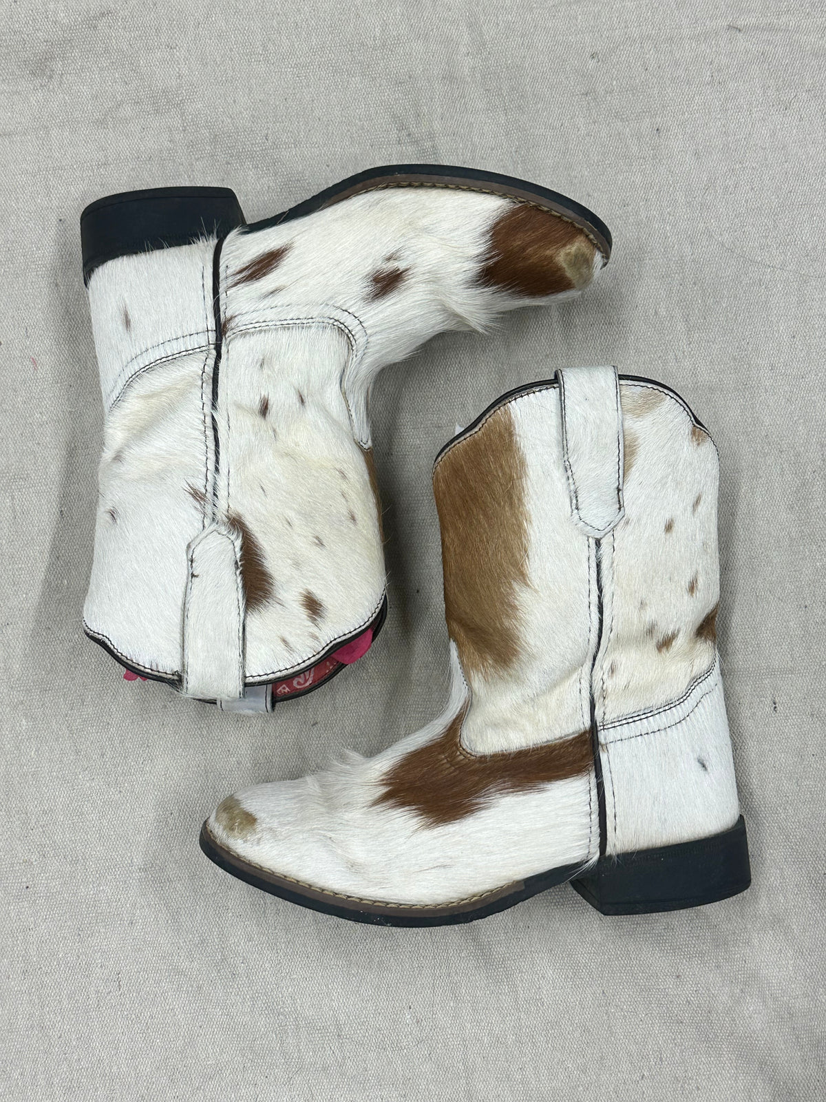 Kids White and Brown Cowboy Boots