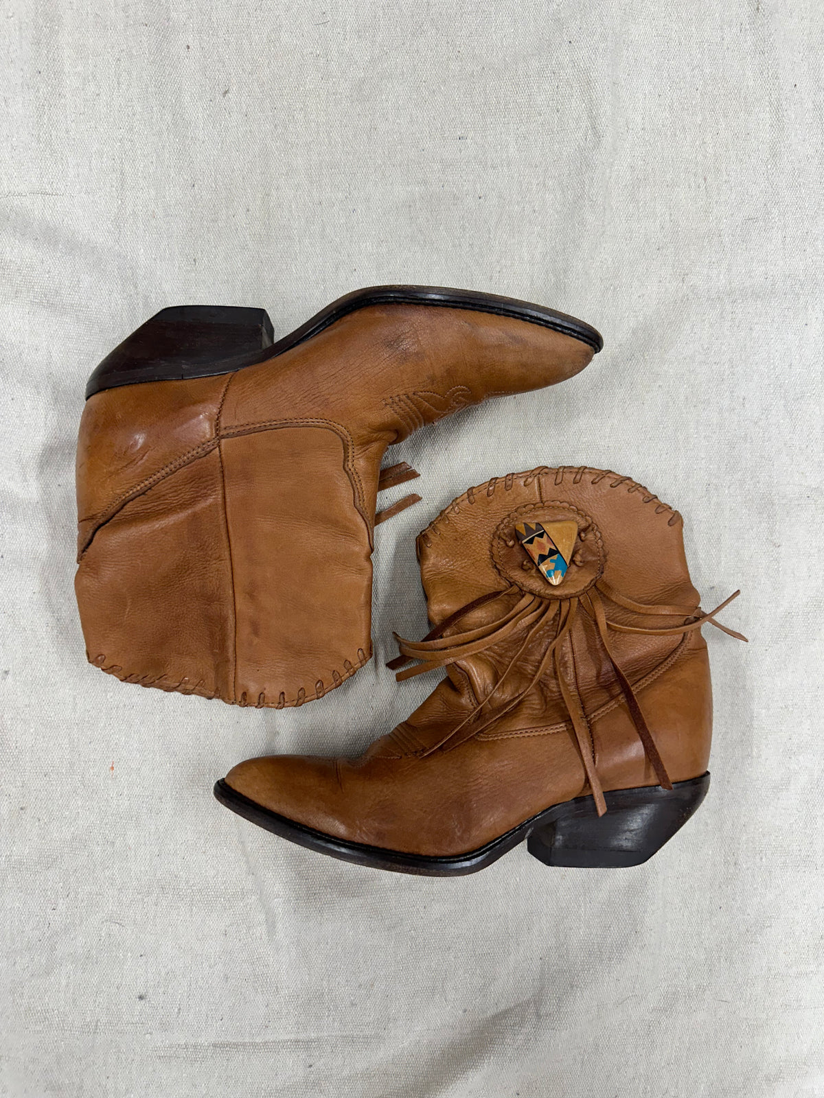 Vintage Short Fringe Cowboy Boots