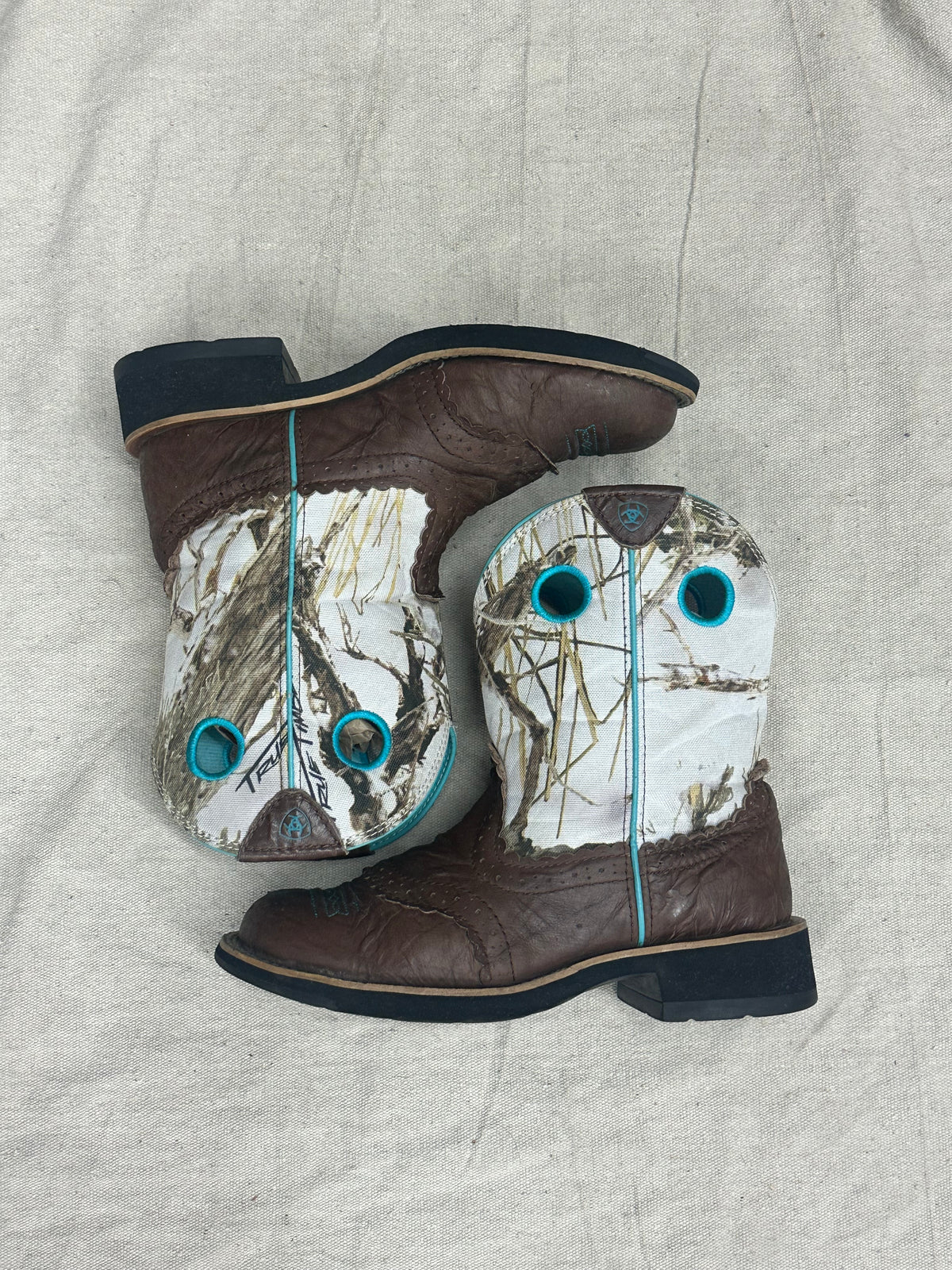Vintage White Camo Cowboy boots