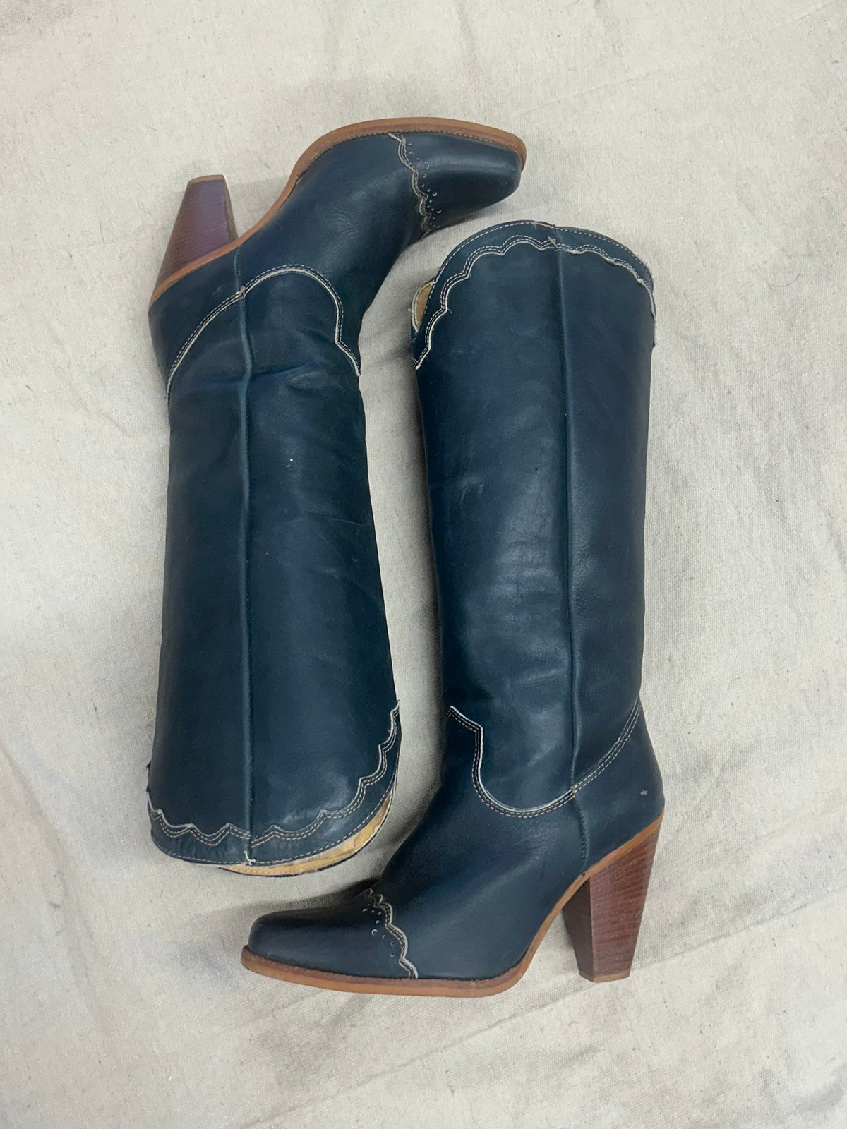 Vintage Blue Cowboy Boots
