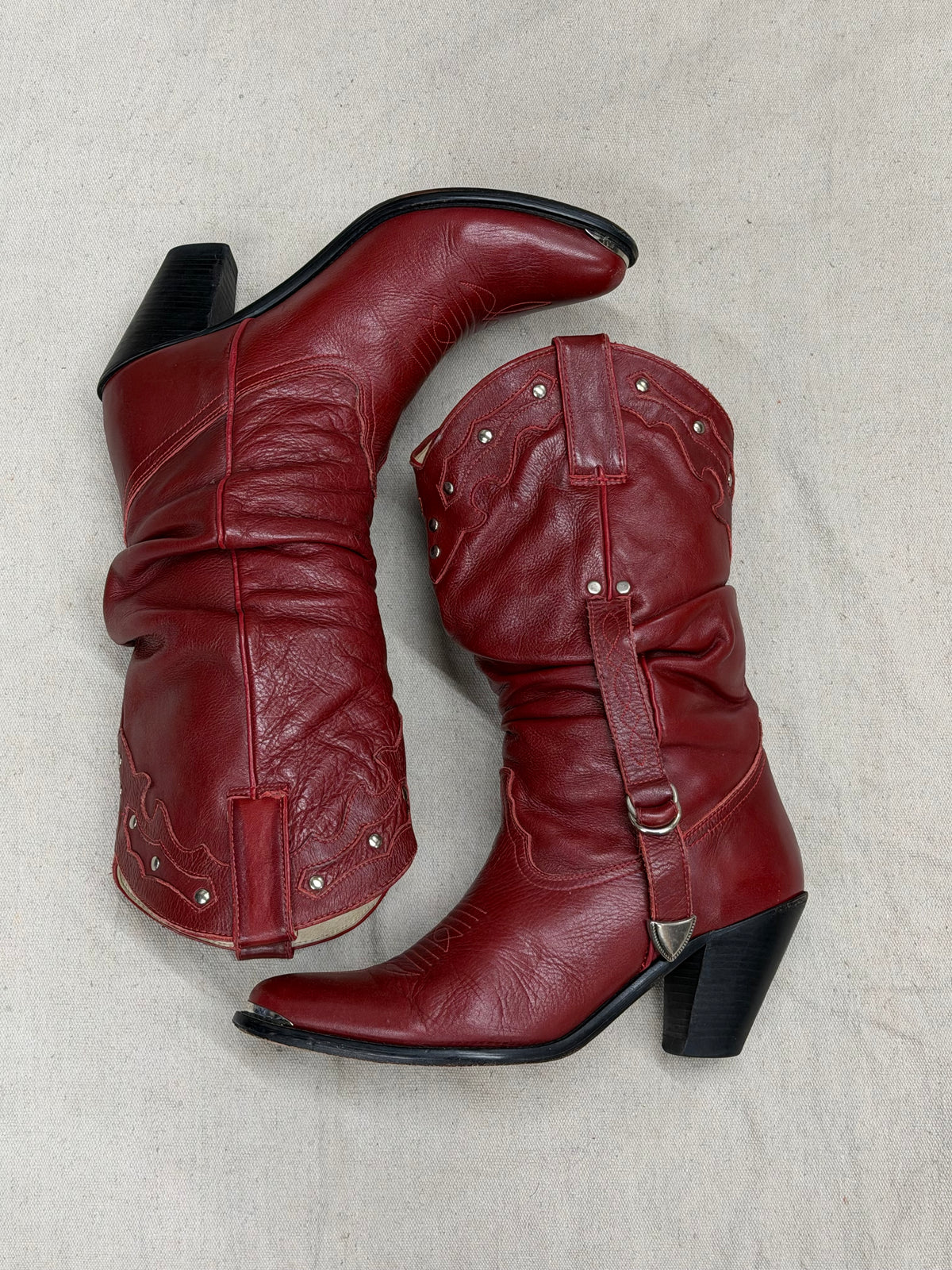 Vintage Cherry Red Cowboy Boots