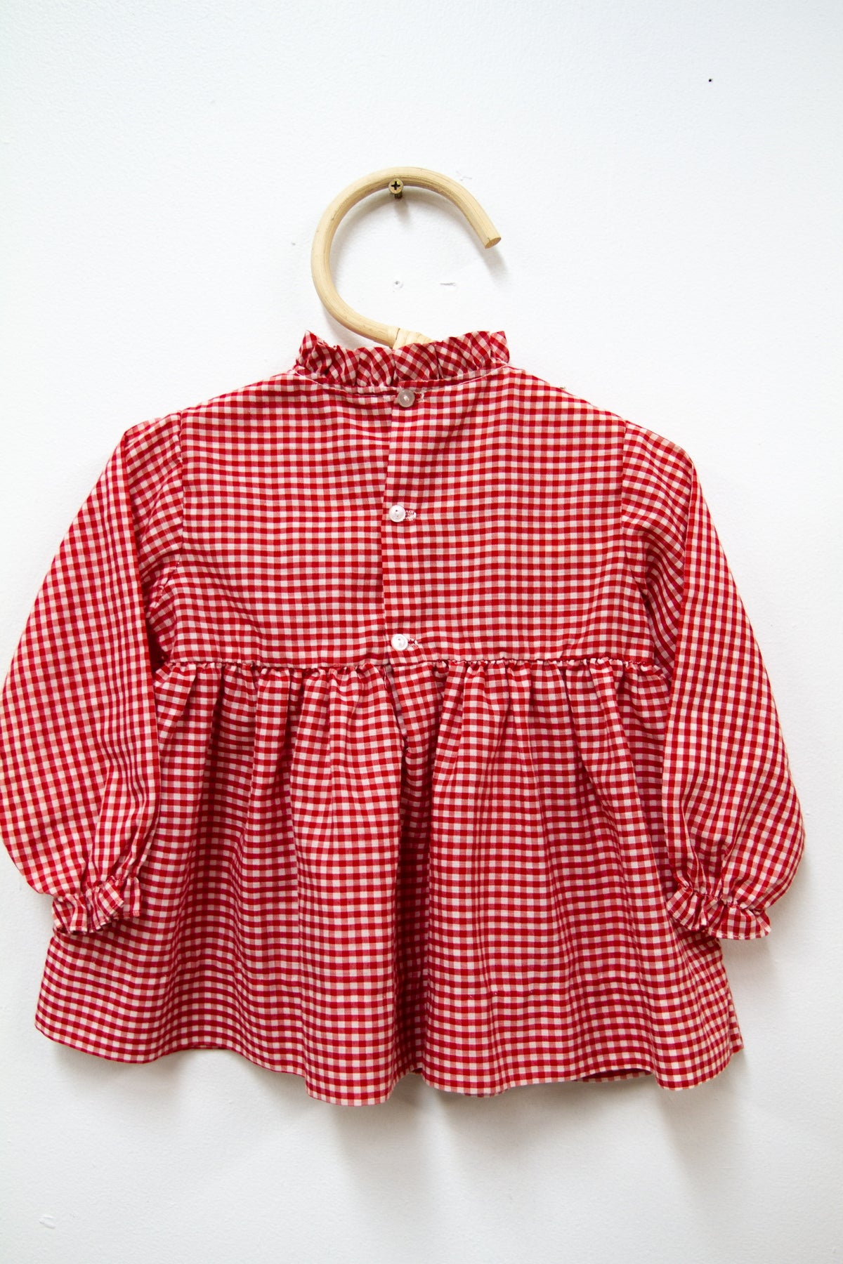 Kids Gingham Red Check Blouse