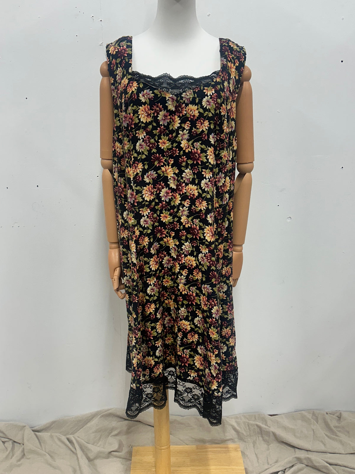 Vintage Black Floral Dress