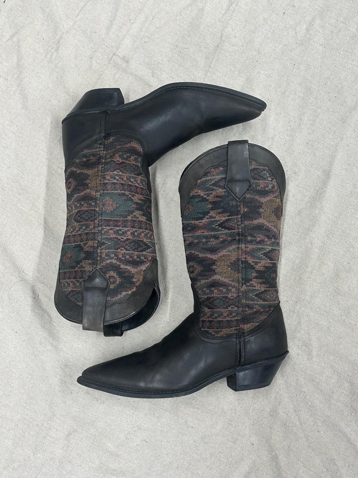 Vintage Tapestry Cowboy Boots