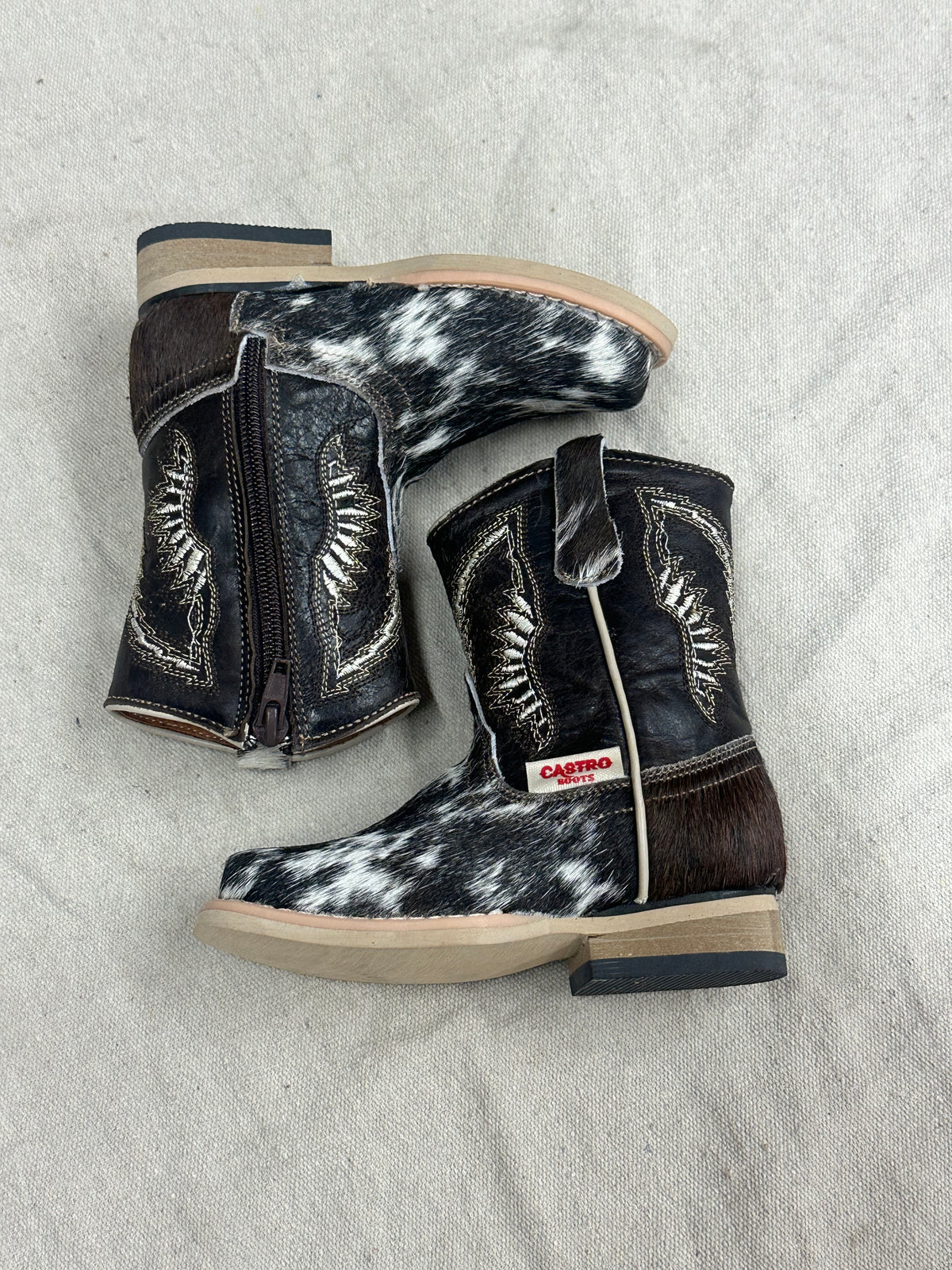 Kids Brown and White Cowboy Boots