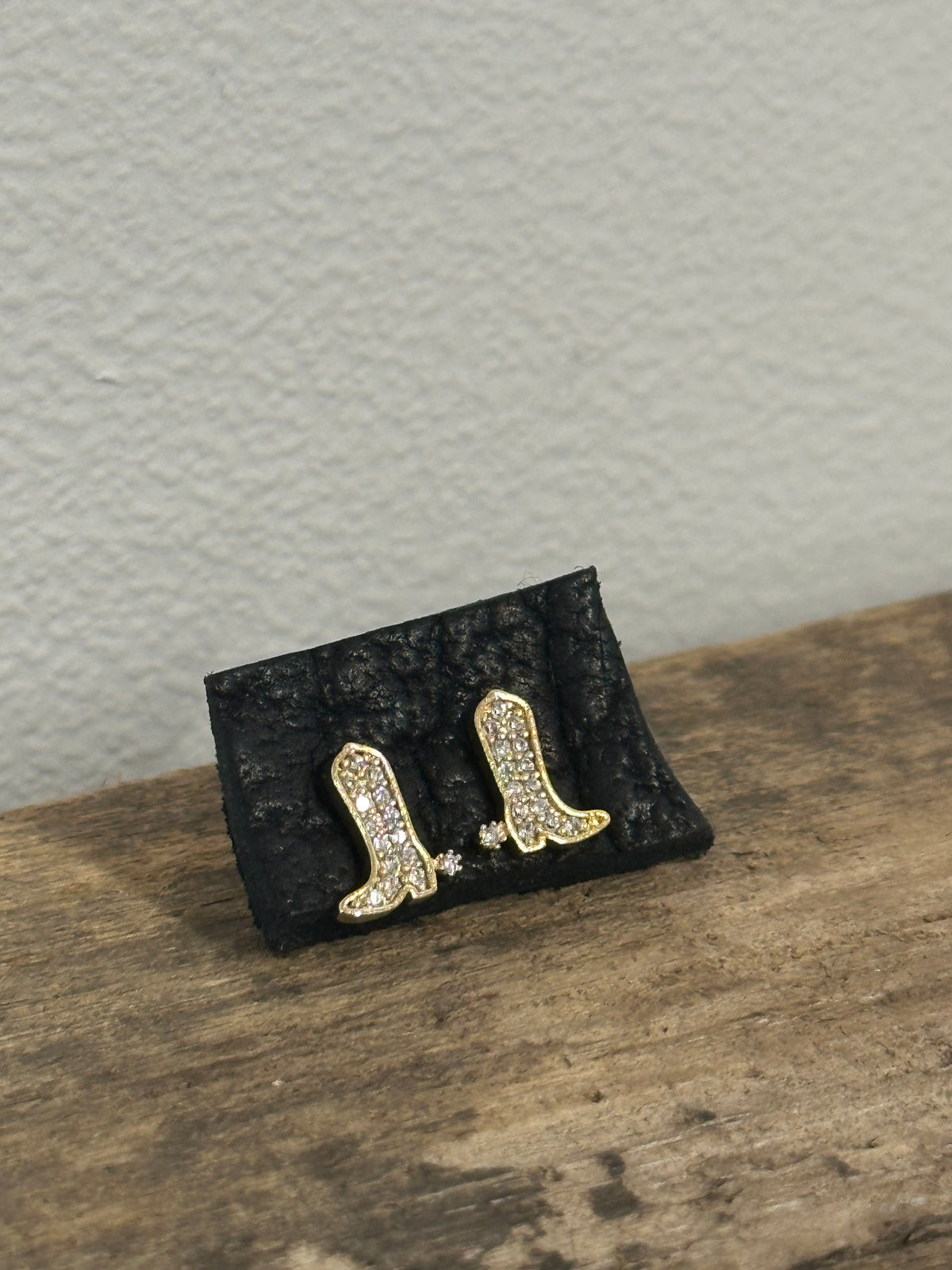 Crystal Stud Cowboy Boot Stud Earring