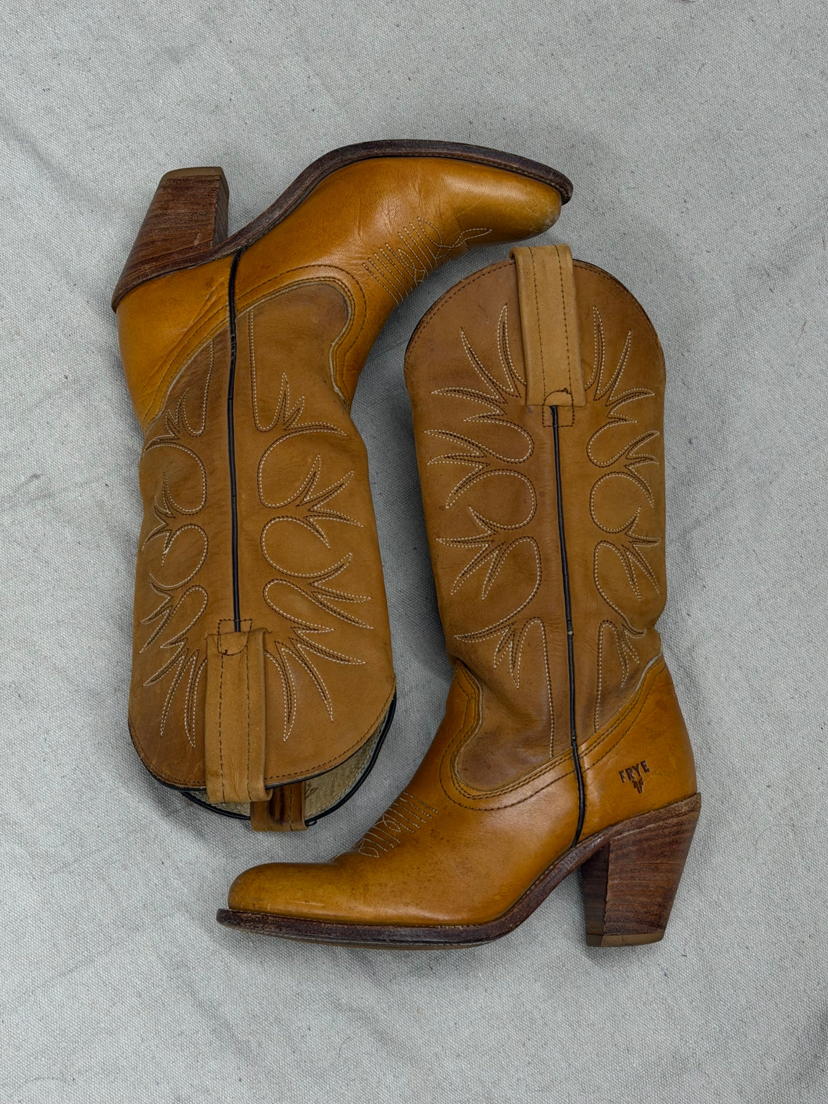 Vintage Frye Brown Cowboy Boots