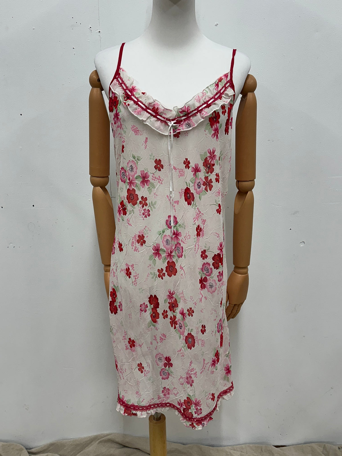 Vintage Pink and Red Floral Dress
