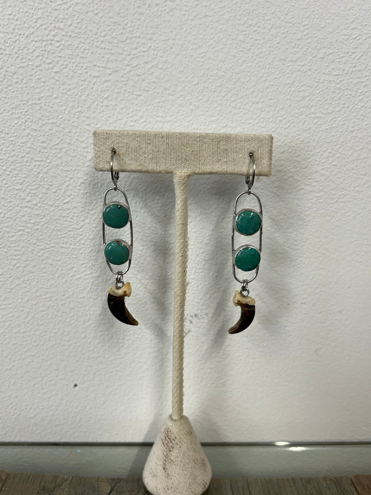 Double Turquoise Claw Earring