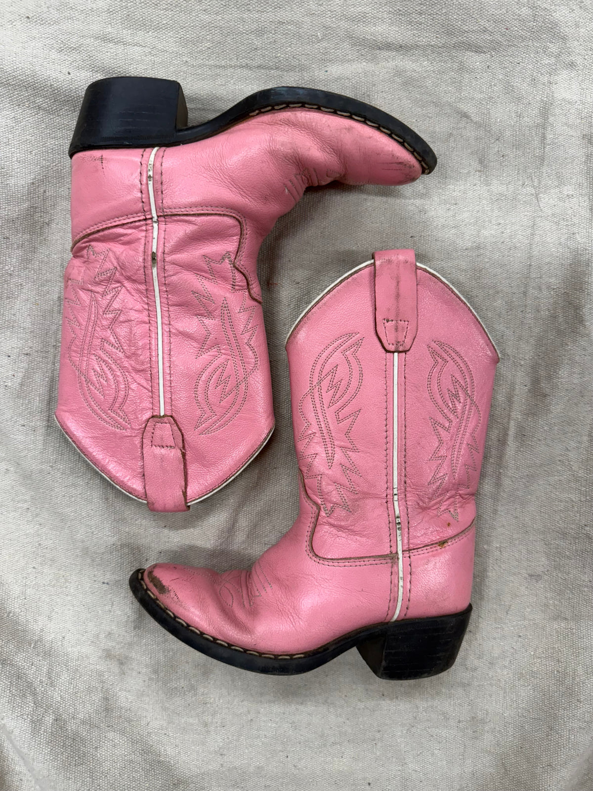 Vintage Pink Kids Cowboy Boots