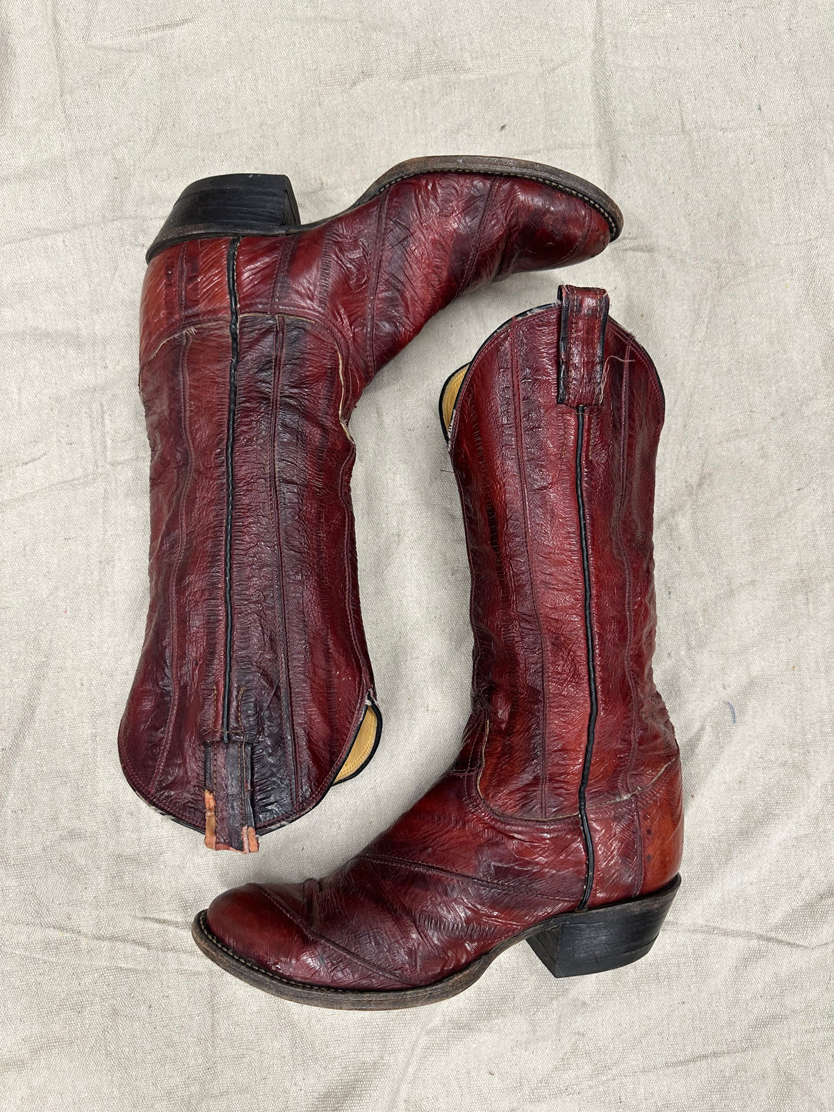 Vintage cherry red cowboy boots