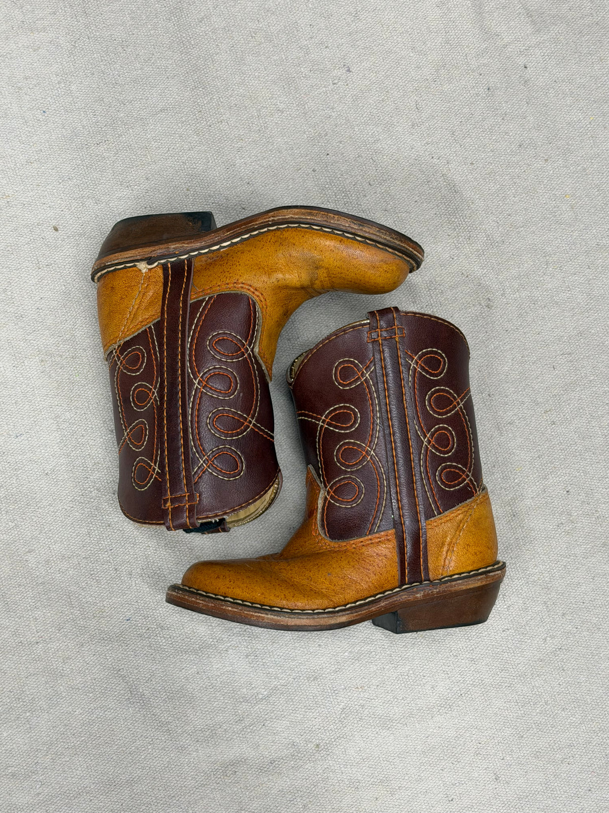 Vintage Kids Brown Cowboy Boots