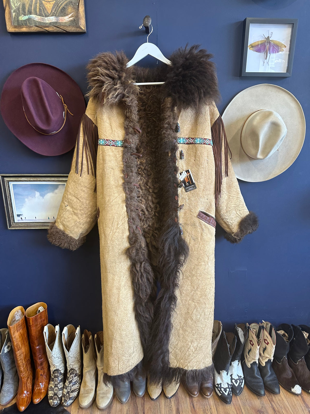 Buffalo Full Length Coat with Beadwork