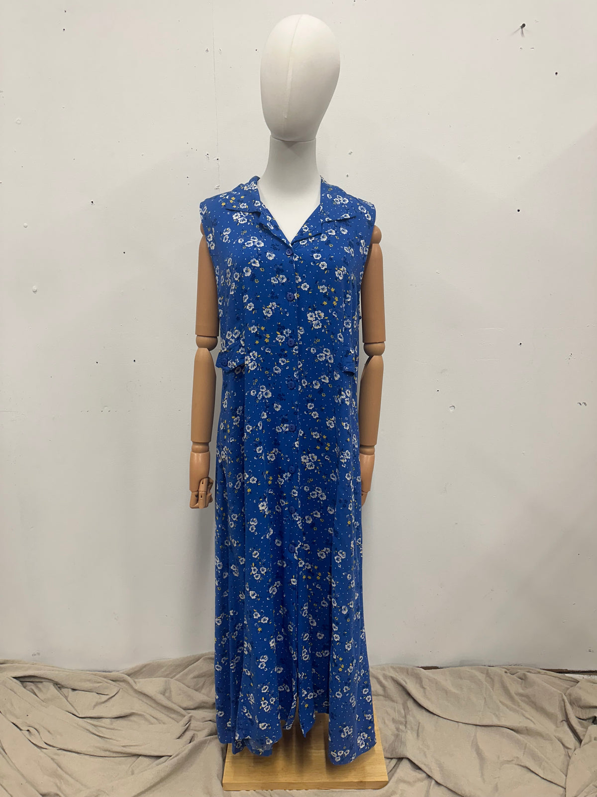 Vintage Blue Floral Dress