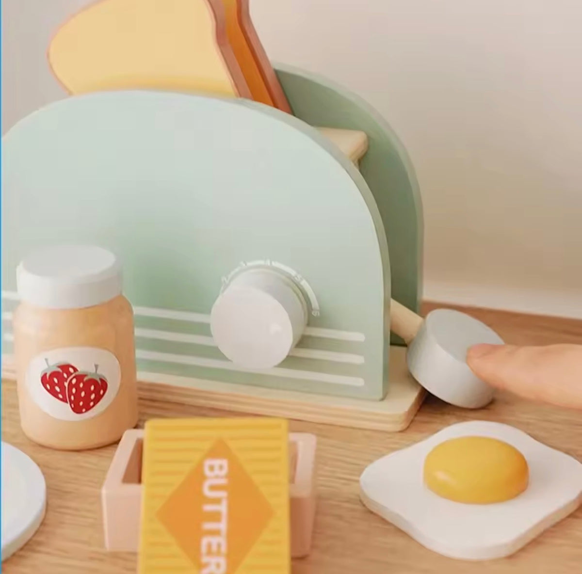 Wooden Breakfast Toaster Set