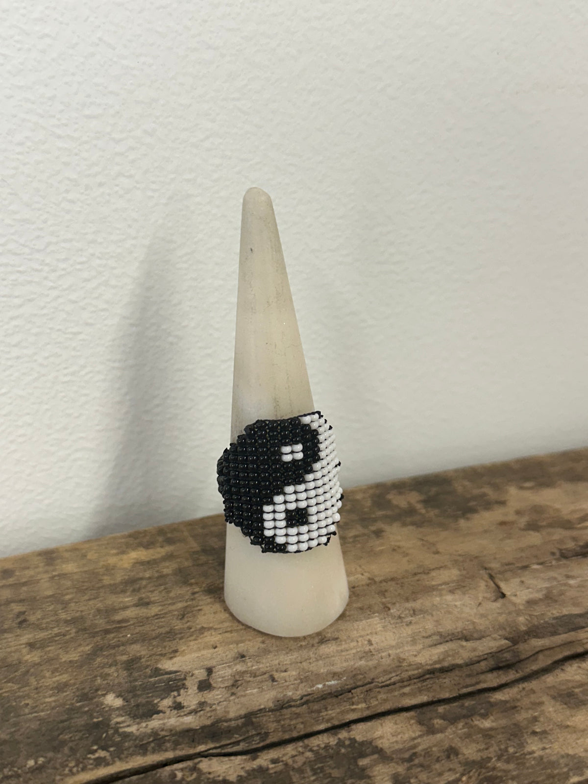 Beaded Ying Yang Ring