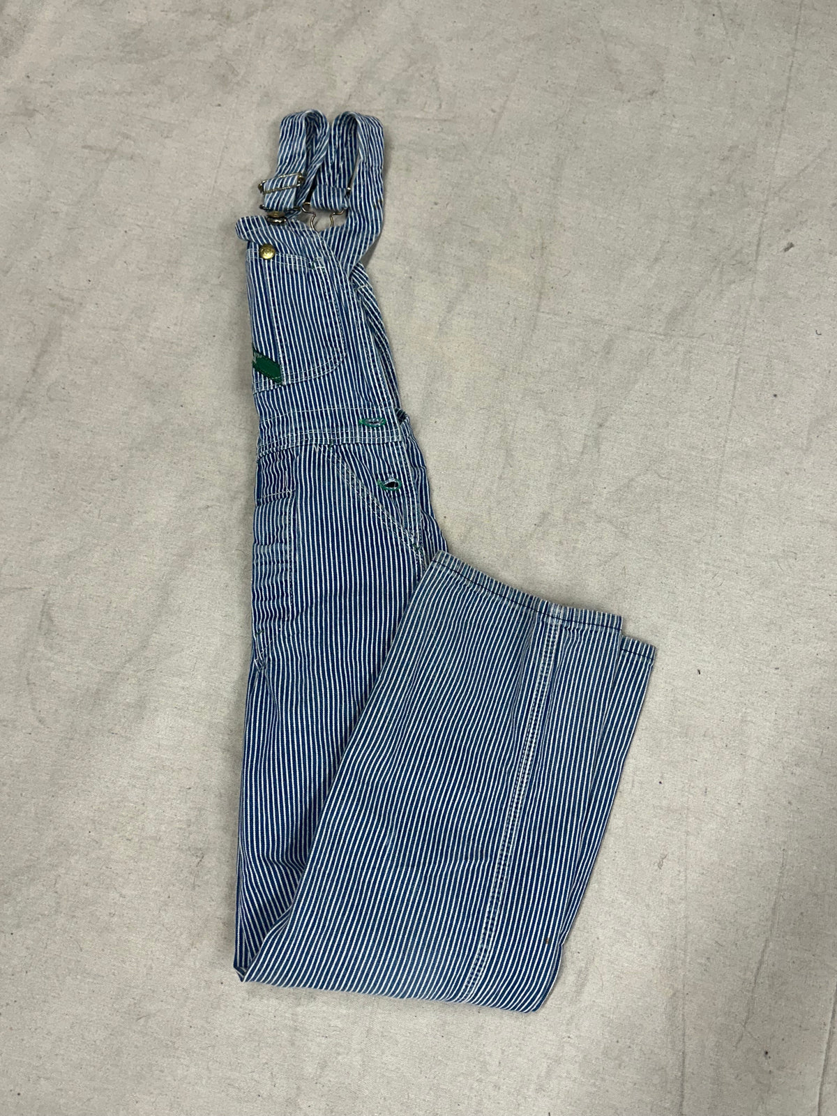 Vintage Kids Pinstripe with Green Detailing Overalls