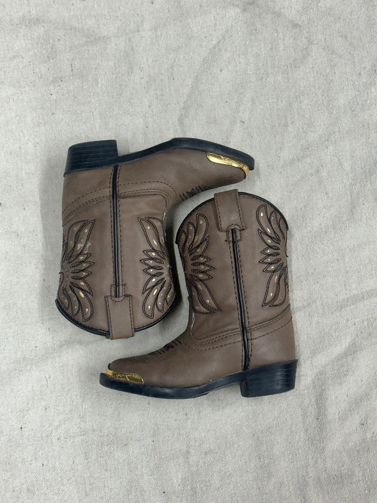 Kids Vintage Brown and Gold Cowboy boots
