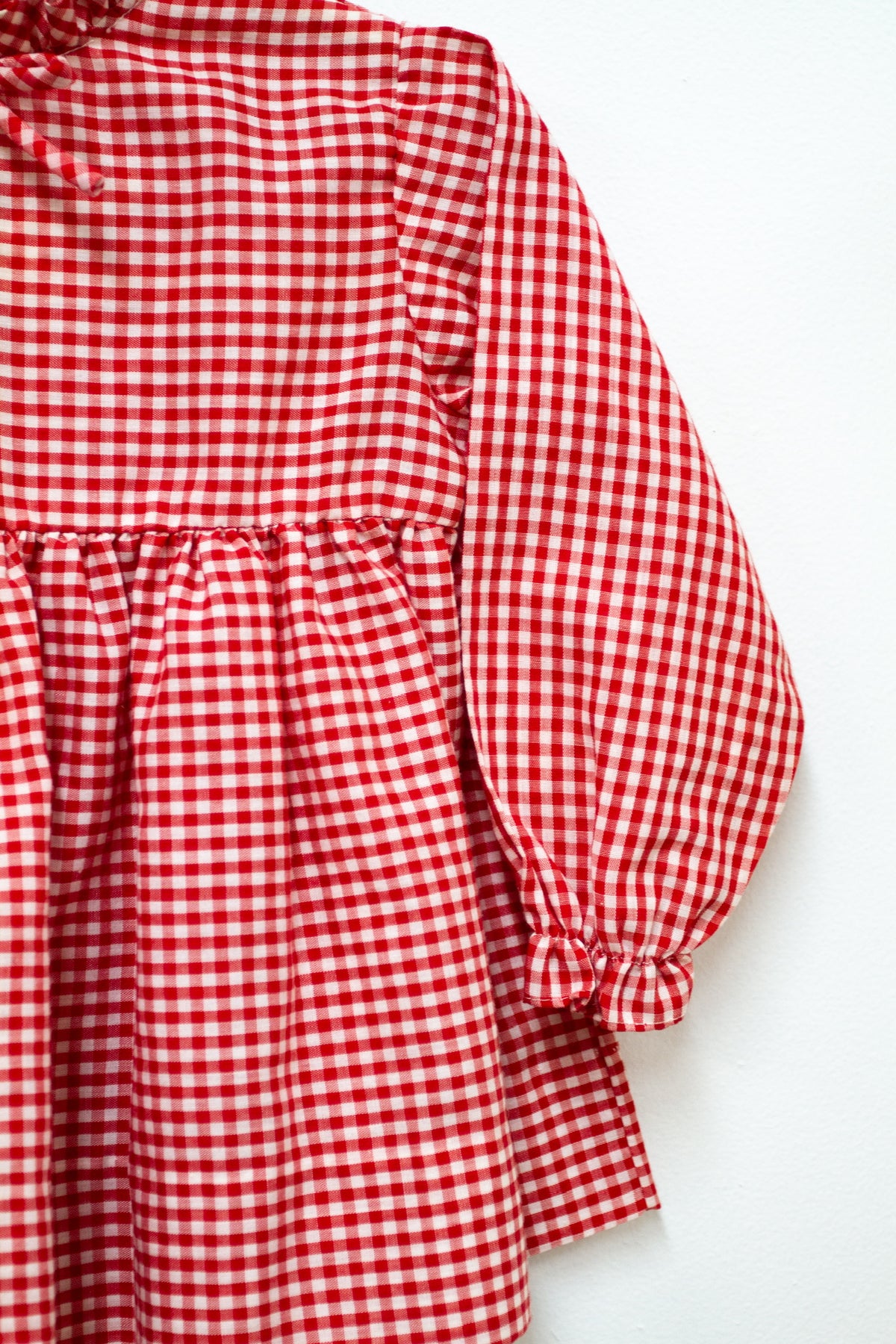 Kids Gingham Red Check Blouse