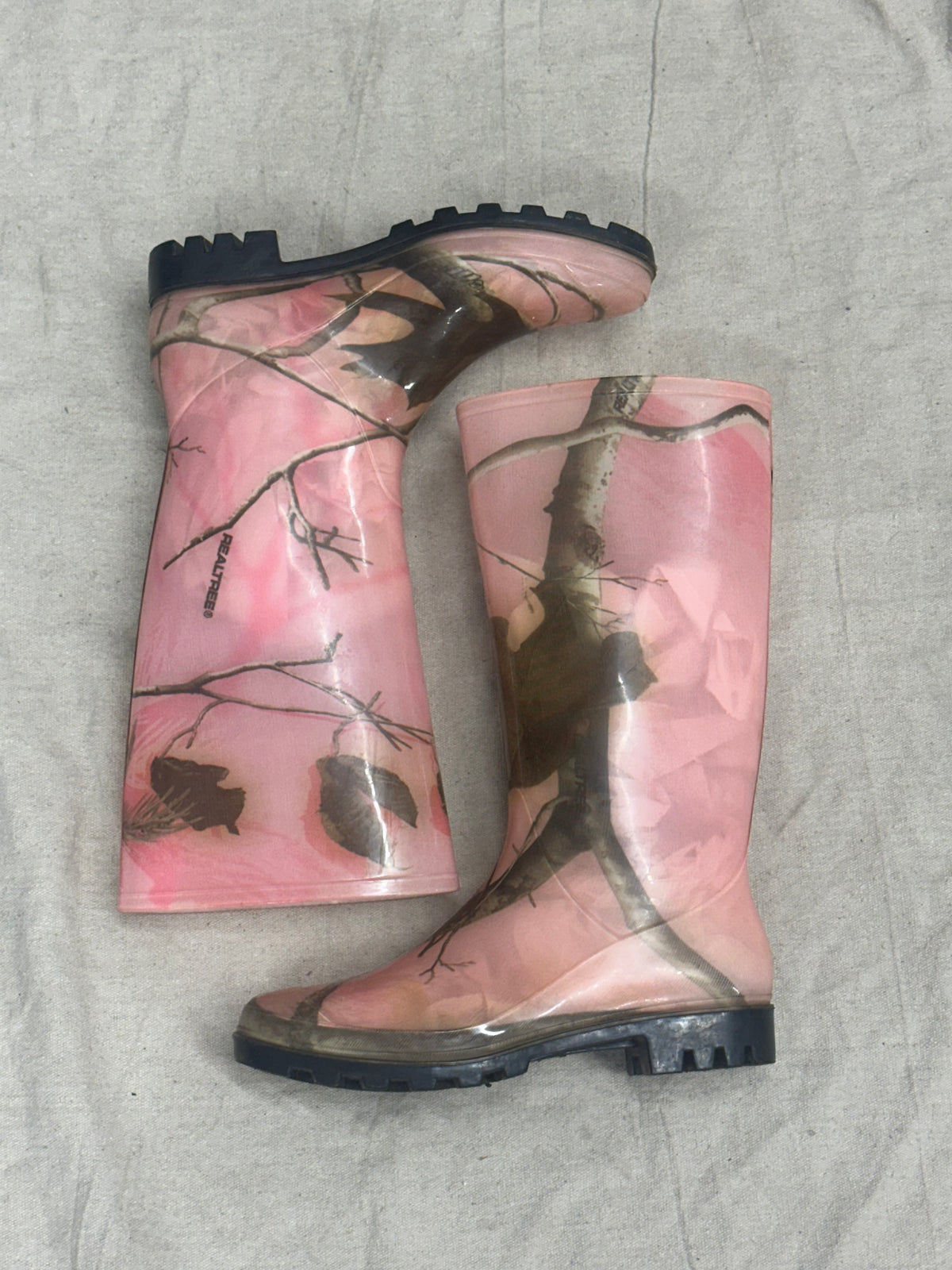 Vintage Pink Camo Rainboots