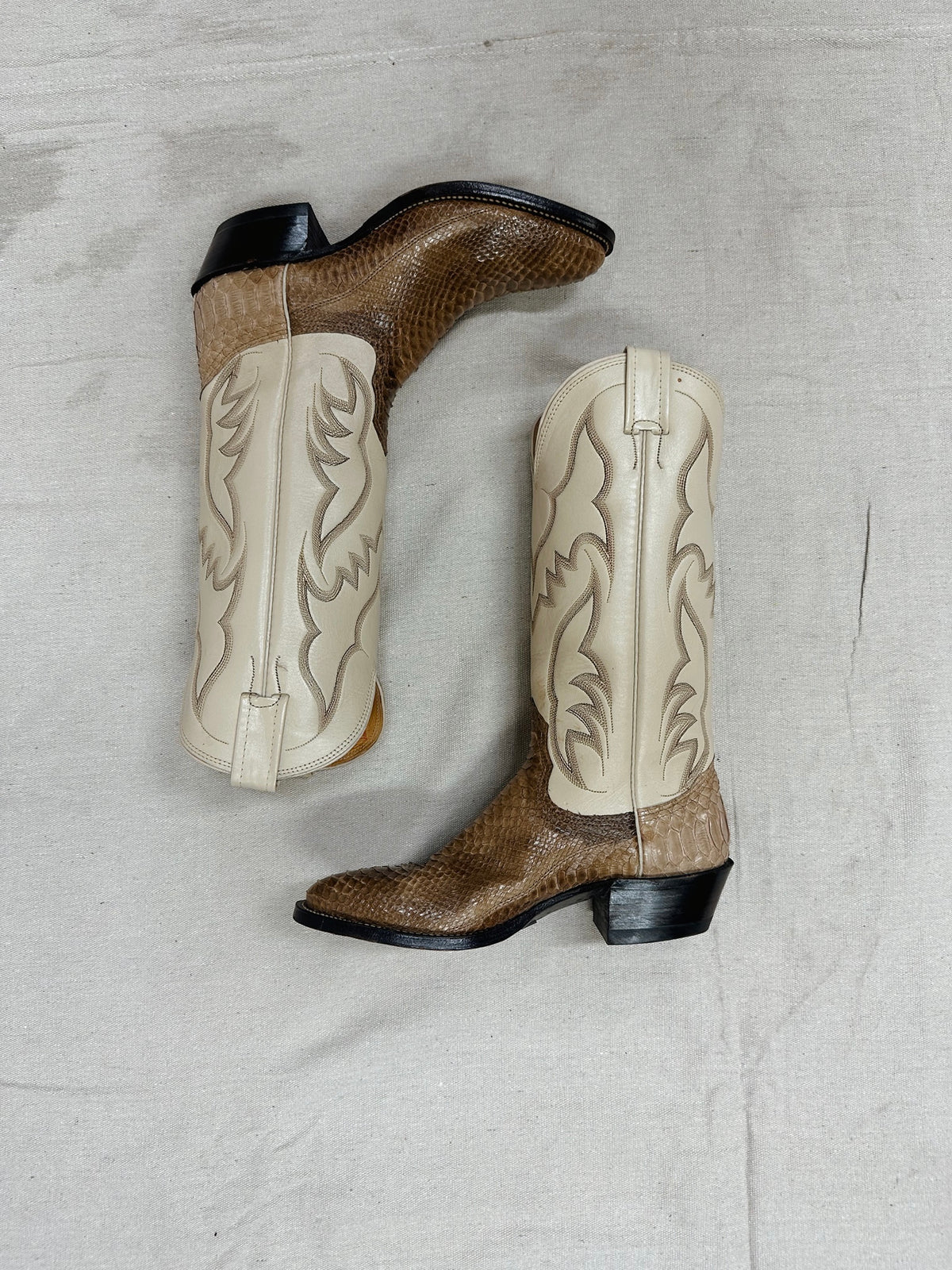 Exotic Cream Cowboy Boots