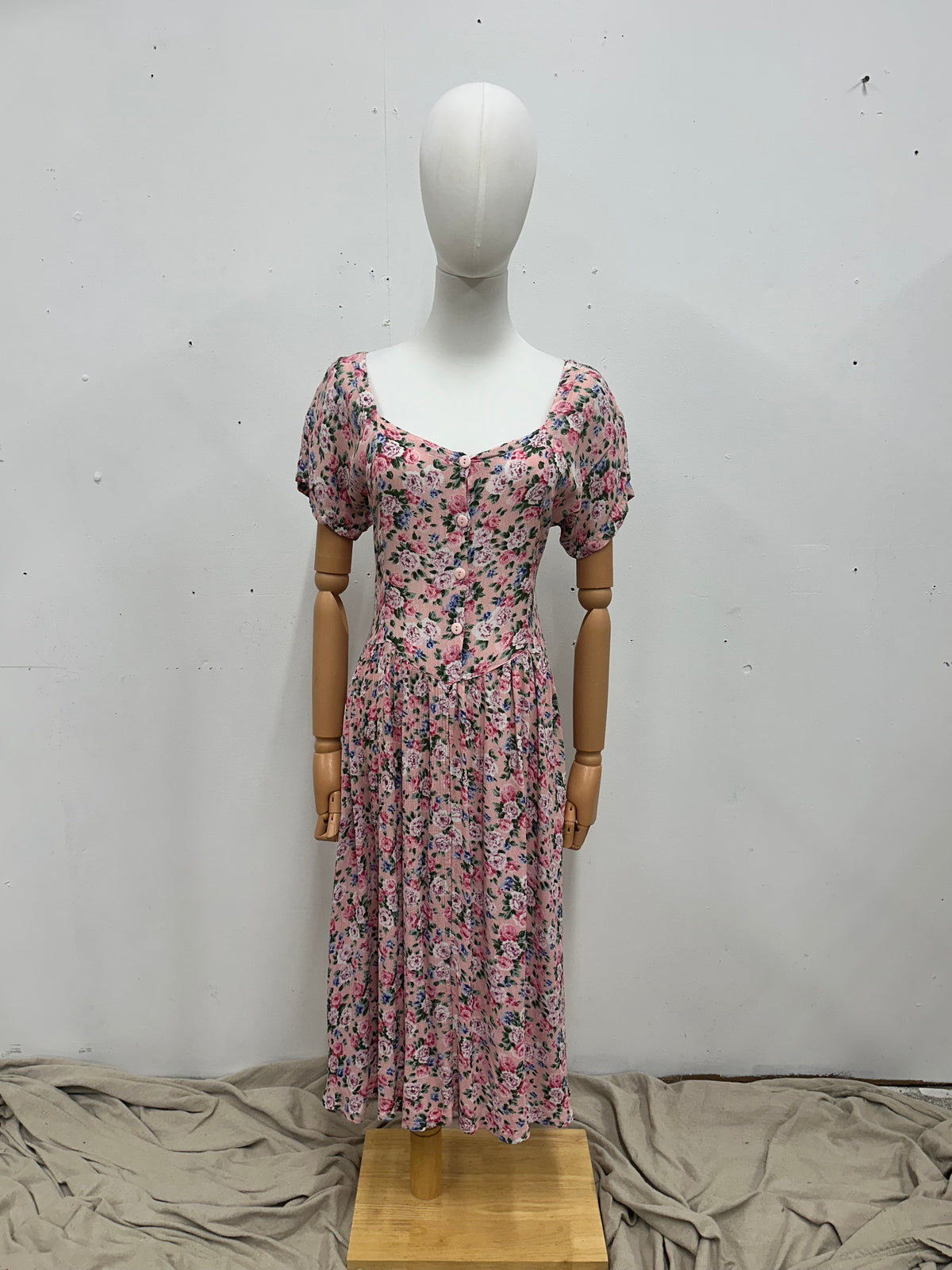 Vintage Pink Floral Dress