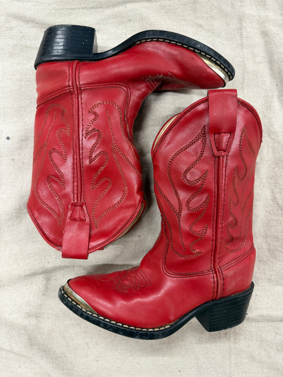 Vintage Kids Red Toe Rand Cowboy Boots