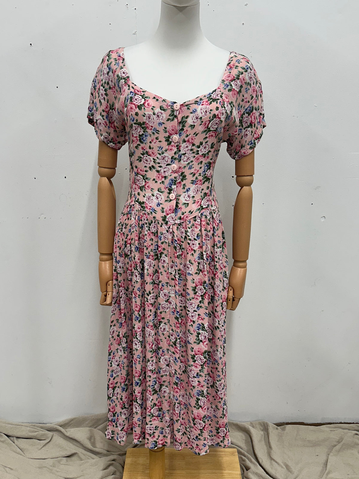Vintage Pink Floral Dress