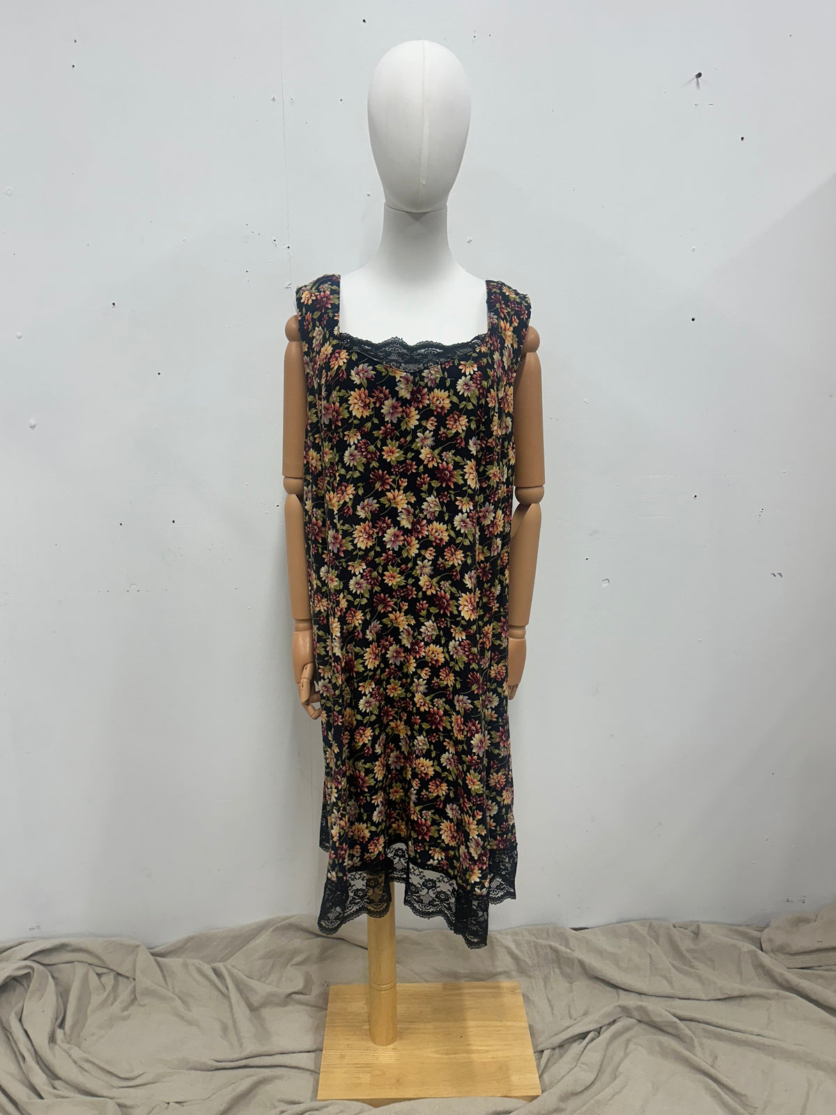 Vintage Black Floral Dress