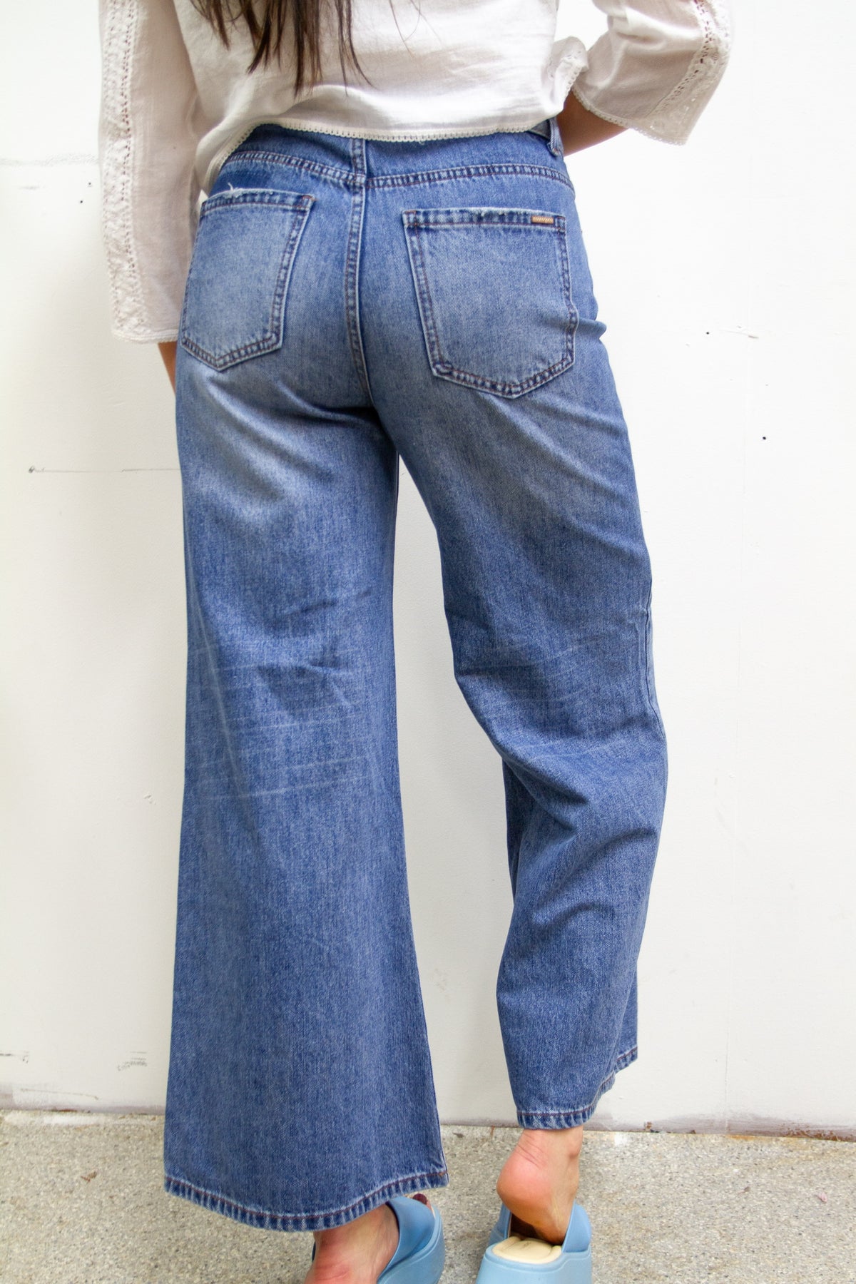 Faded Wide Leg Denim