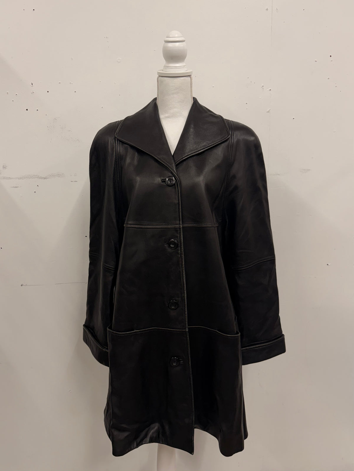 Vintage Long Leather Jacket