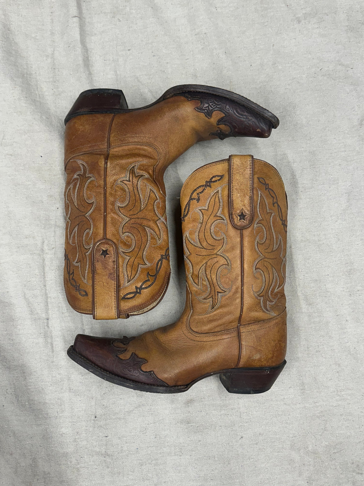 Vintage Brown with Star Cowboy Boots