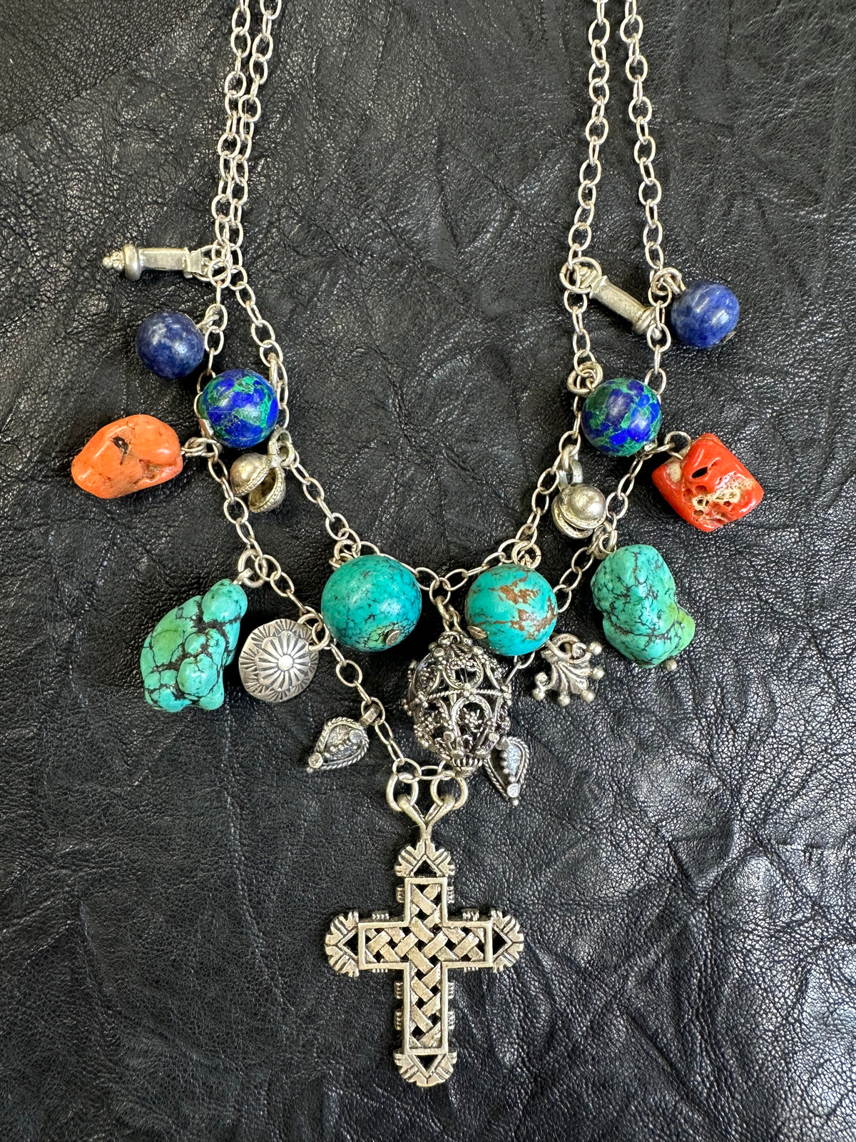 Vintage Cross Charm Necklace