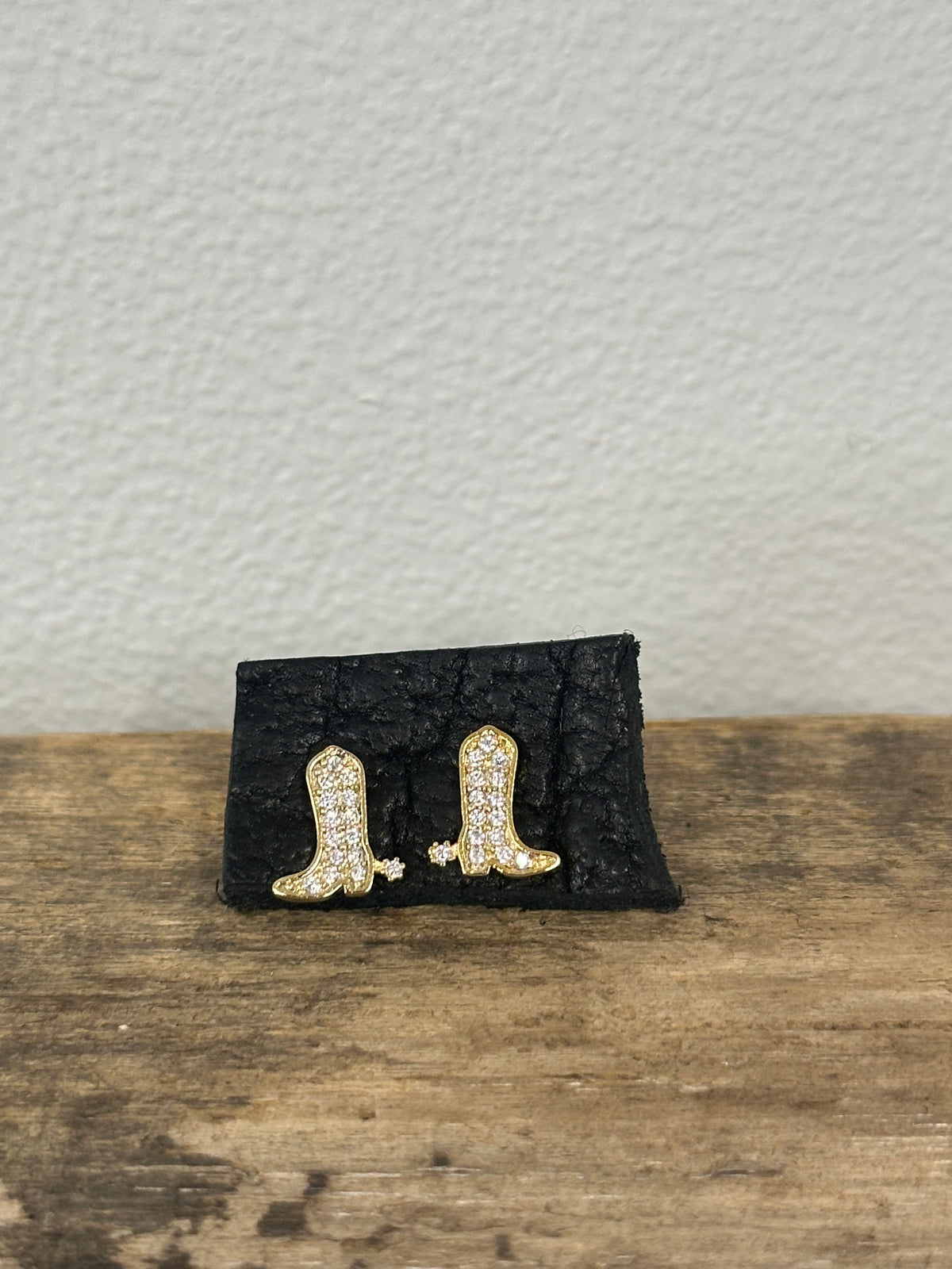 Crystal Stud Cowboy Boot Stud Earring