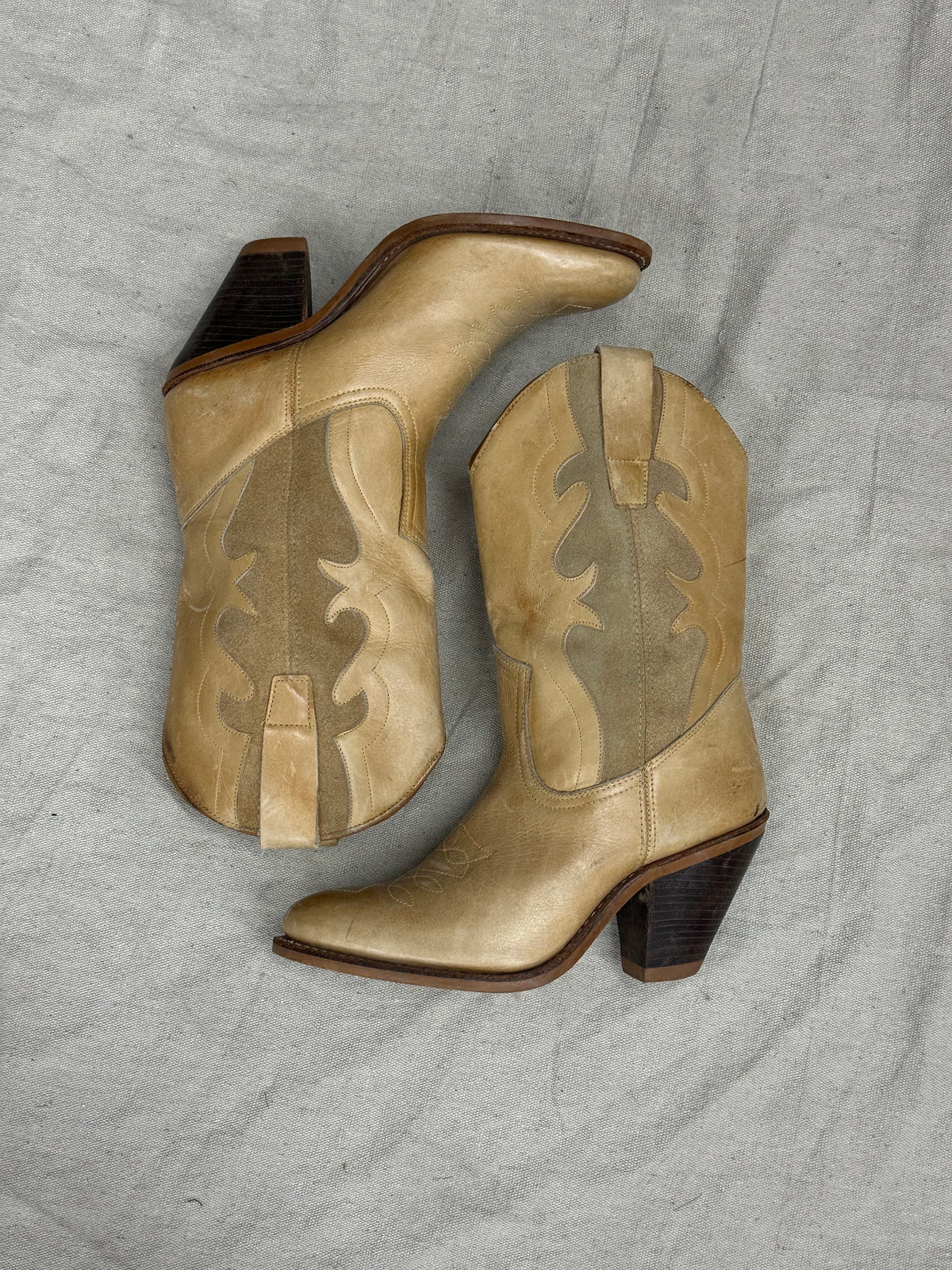 Vintage Tan Cowboy Boots