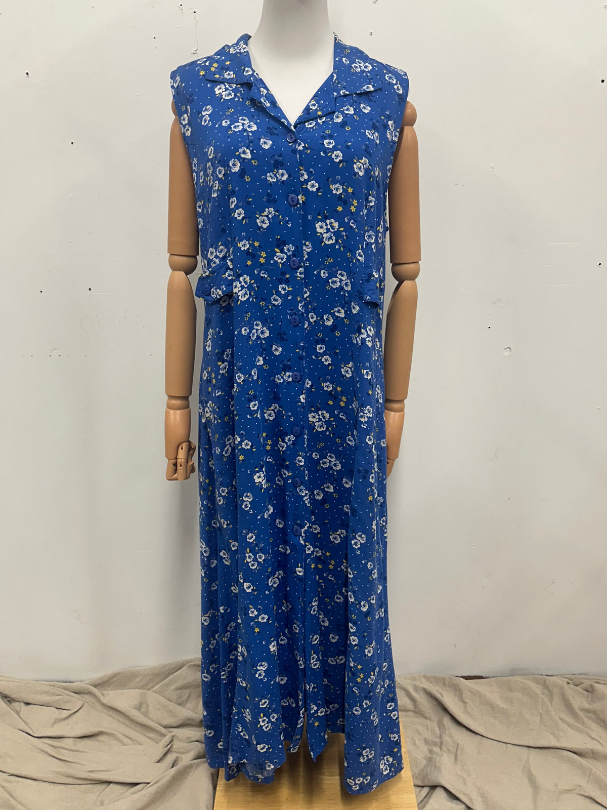 Vintage Blue Floral Dress