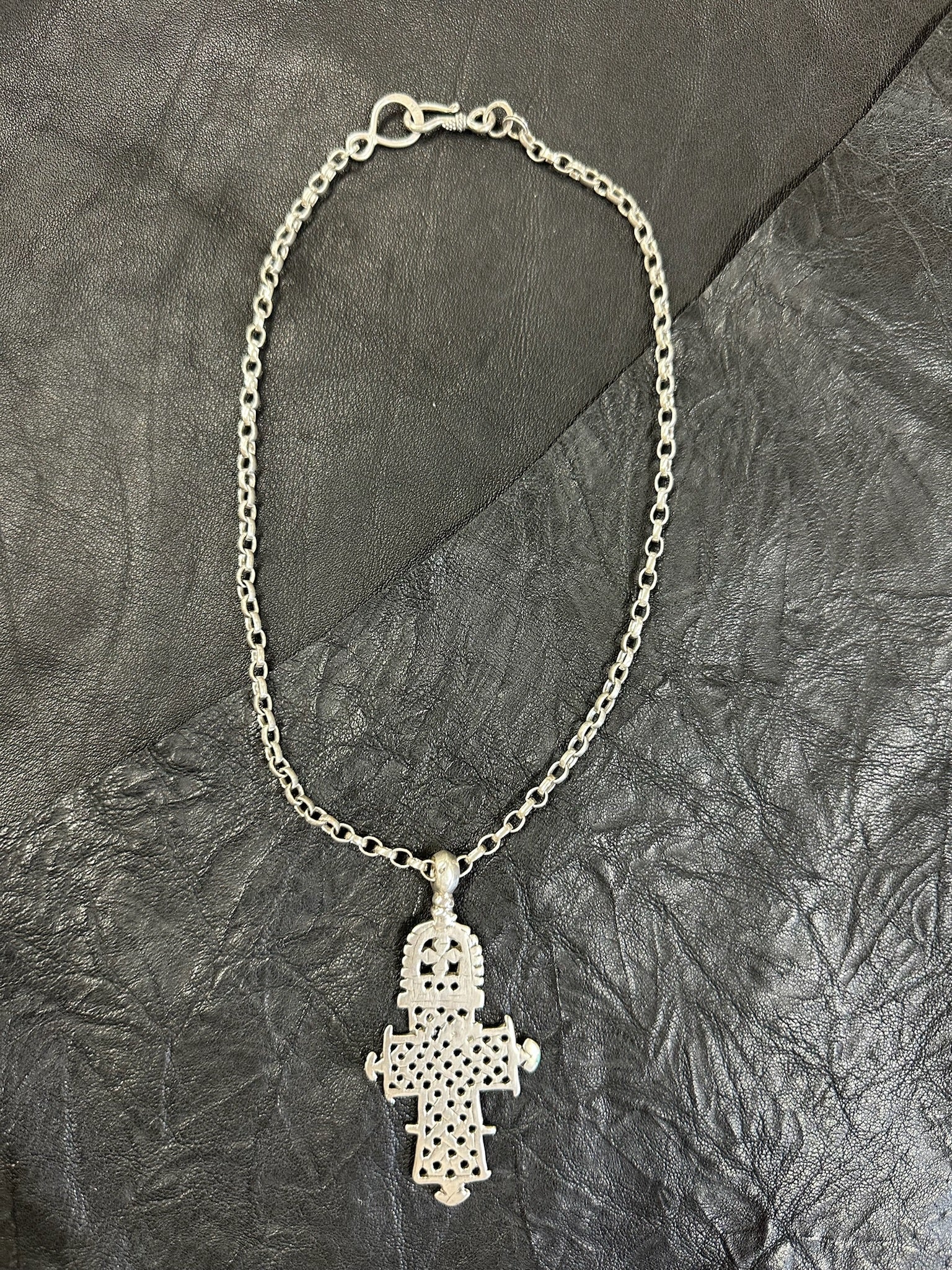Vintage Ethiopian Sterling Cross Necklace – inland