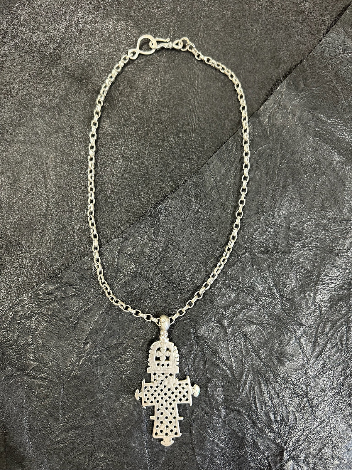Vintage Ethiopian Sterling Cross Necklace