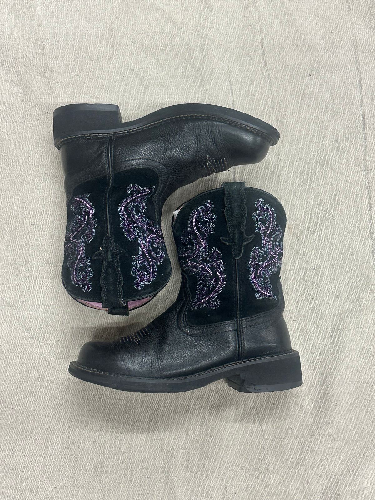 Vintage Purple and Black Fatbaby Cowboy Boots