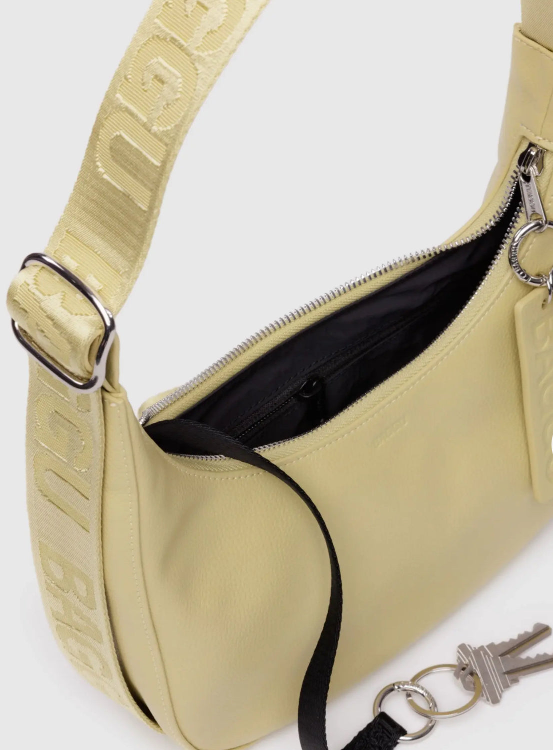 Small Recycled Leather Crescent Bag