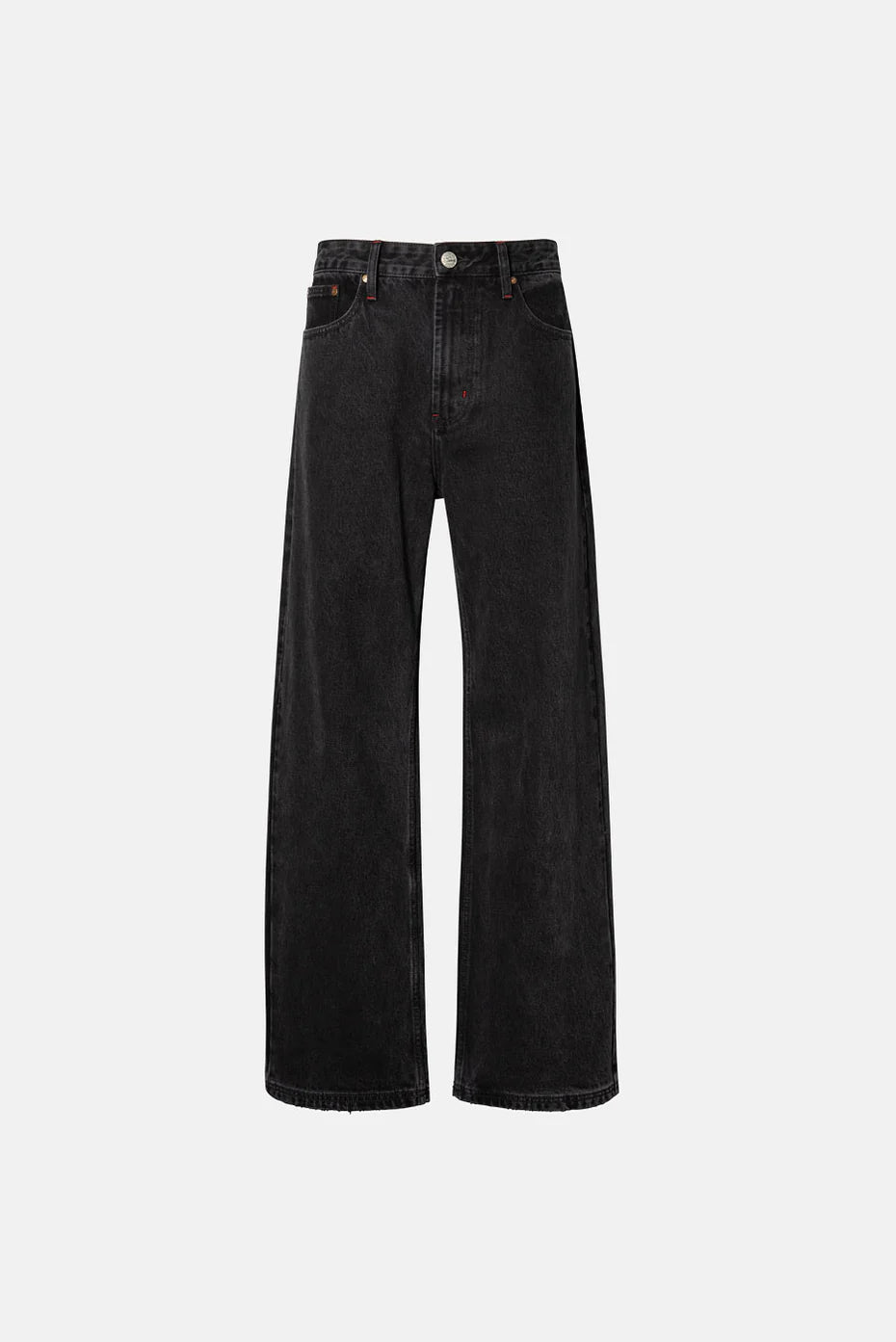 STRAIGHT LEG DENIM PANT - Washed Black