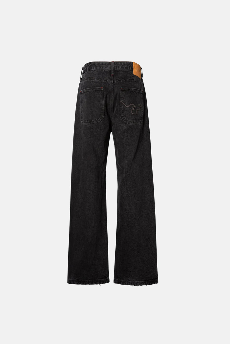 STRAIGHT LEG DENIM PANT - Washed Black