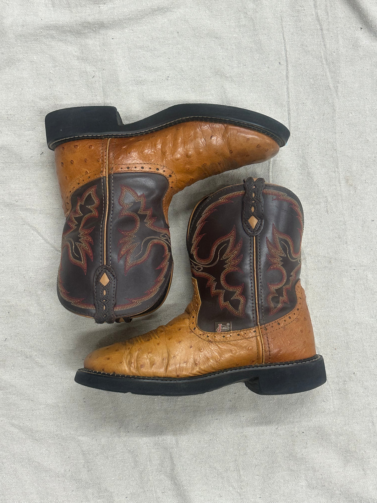 Vintage Two Toned Brown Cowboy Boots