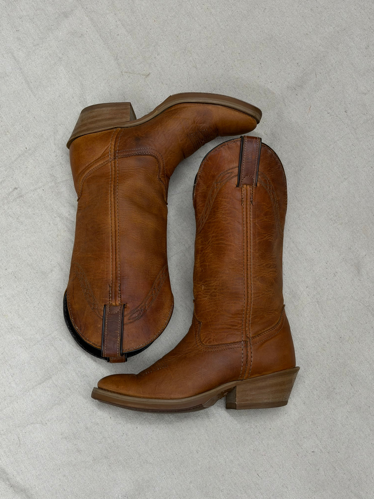 Vintage Saddle Brown Cowboy Boots