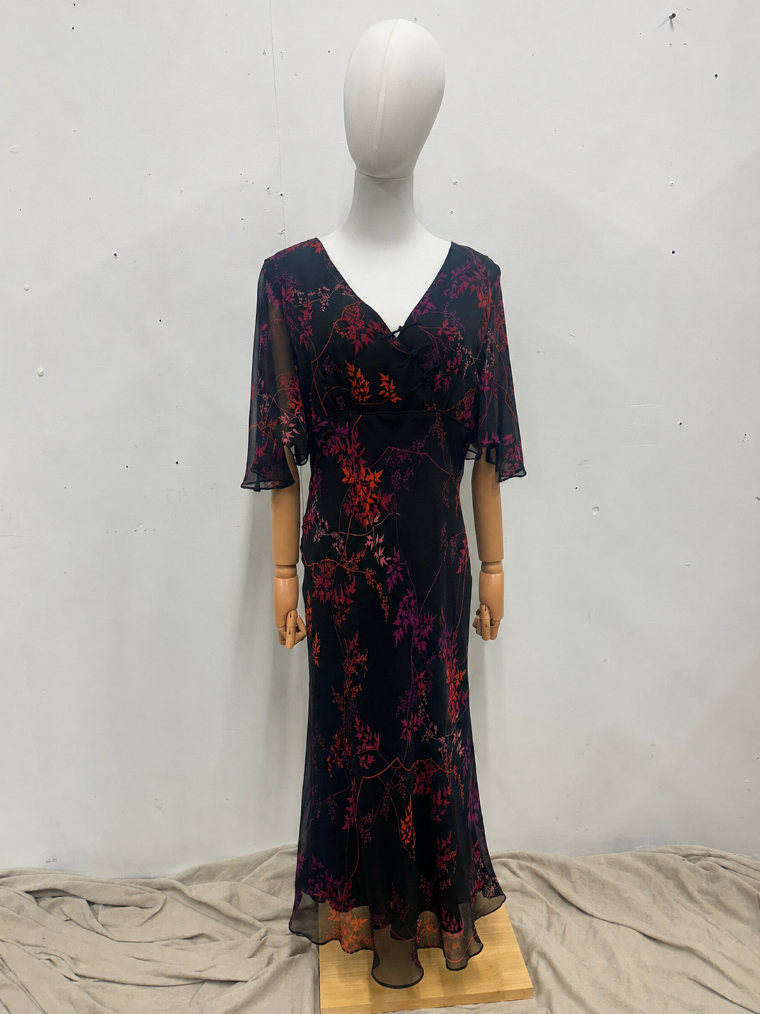 Vintage Y2K Black Floral Dress